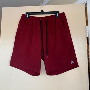Dixxon The Brad Lined Athletic Shorts Sz.L Maroon Red Sporty Gym Wear